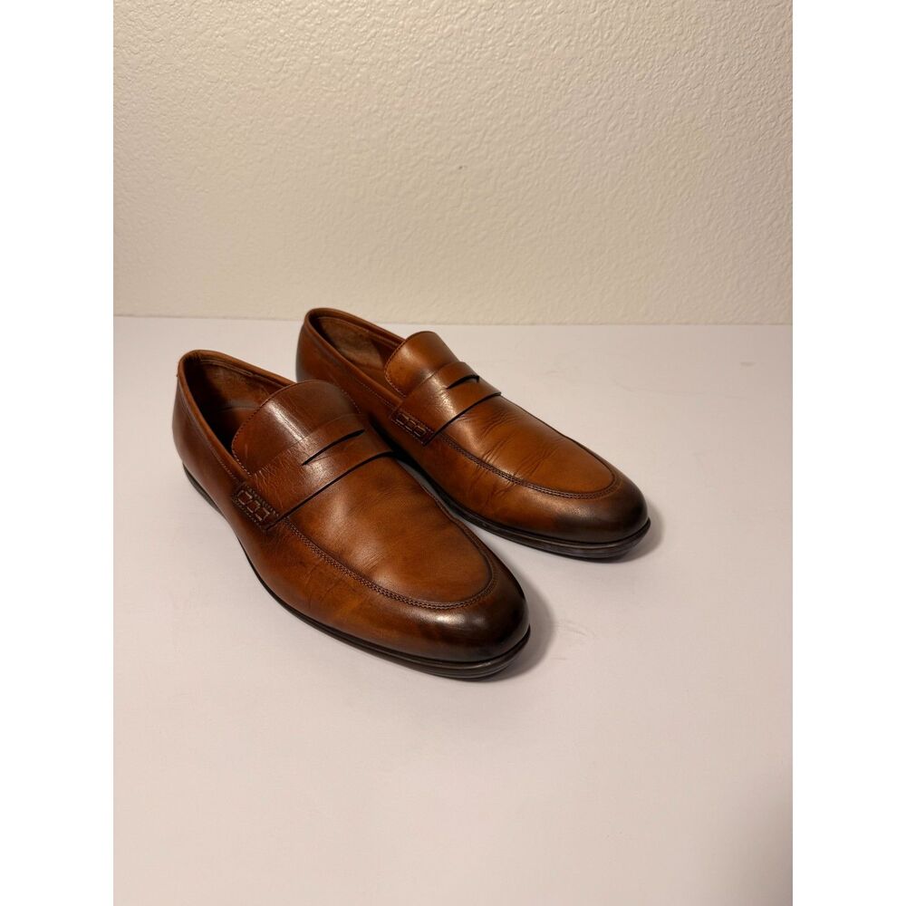 Allen Edmonds Lake Como Penny Loafers Men's 12D Tan Leather Italy Vibram 40849